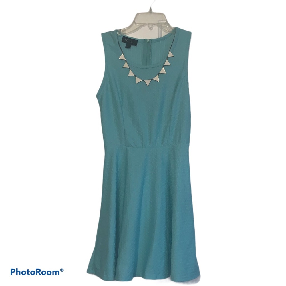 BCX Dress Mint /Blue with necklace in the collar